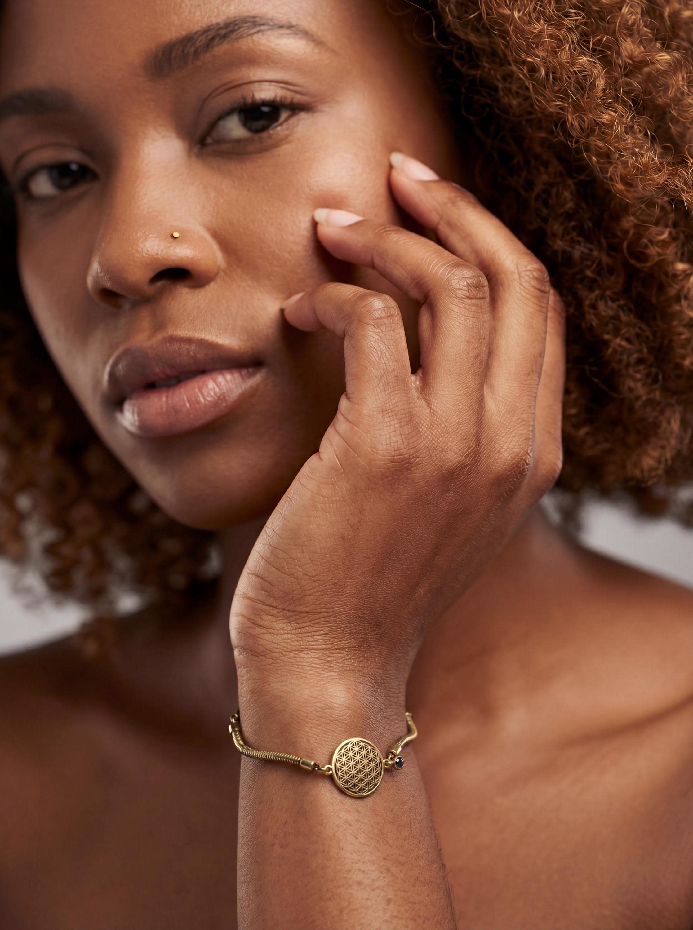 Gold Flower of Life Protection Bracelet