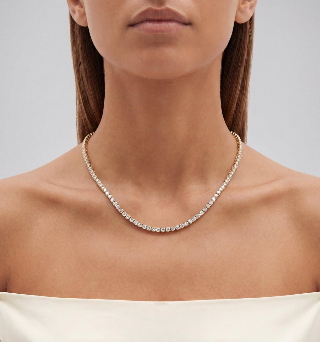 14K Gold Freshwater Pearl Necklace, Snake Clasp, Tarnish Resistant Bridal Jewelry