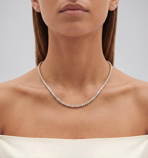 14K Gold Freshwater Pearl Necklace, Snake Clasp, Tarnish Resistant Bridal Jewelry