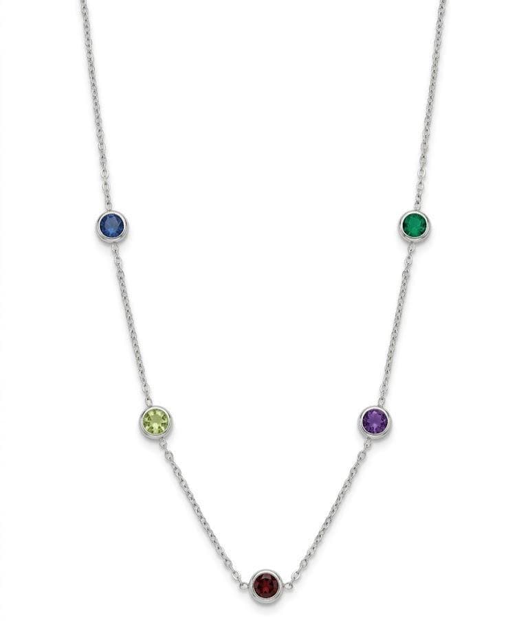 Rainbow Gemstone Station Layering Necklace