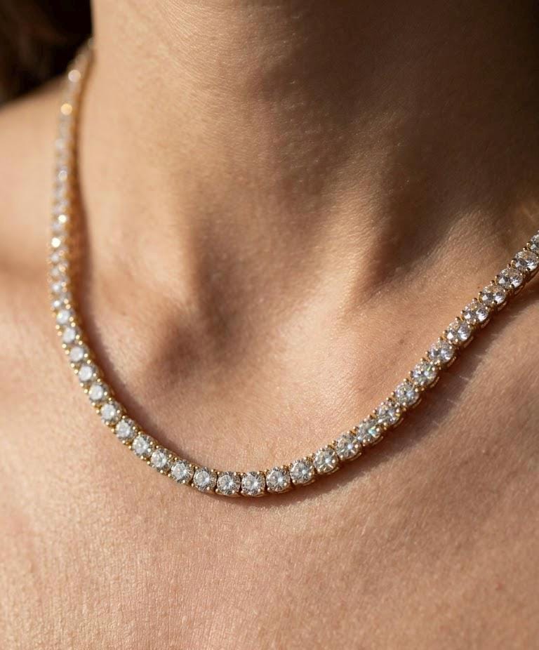 14K Gold Freshwater Pearl Necklace, Snake Clasp, Tarnish Resistant Bridal Jewelry