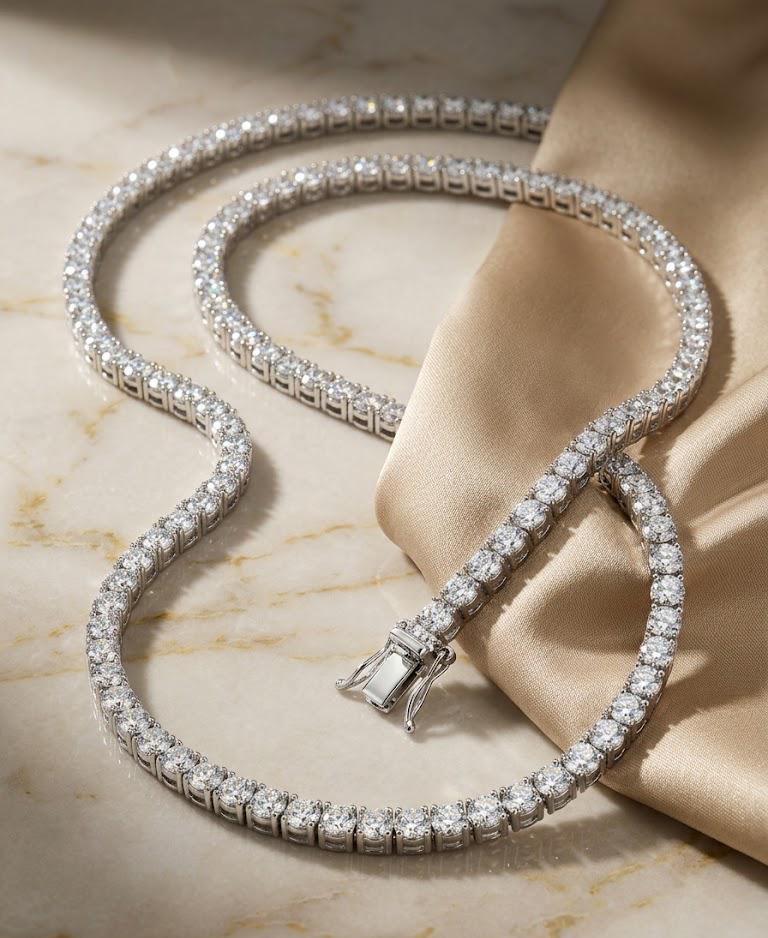 14K Gold CZ Tennis Choker Necklace