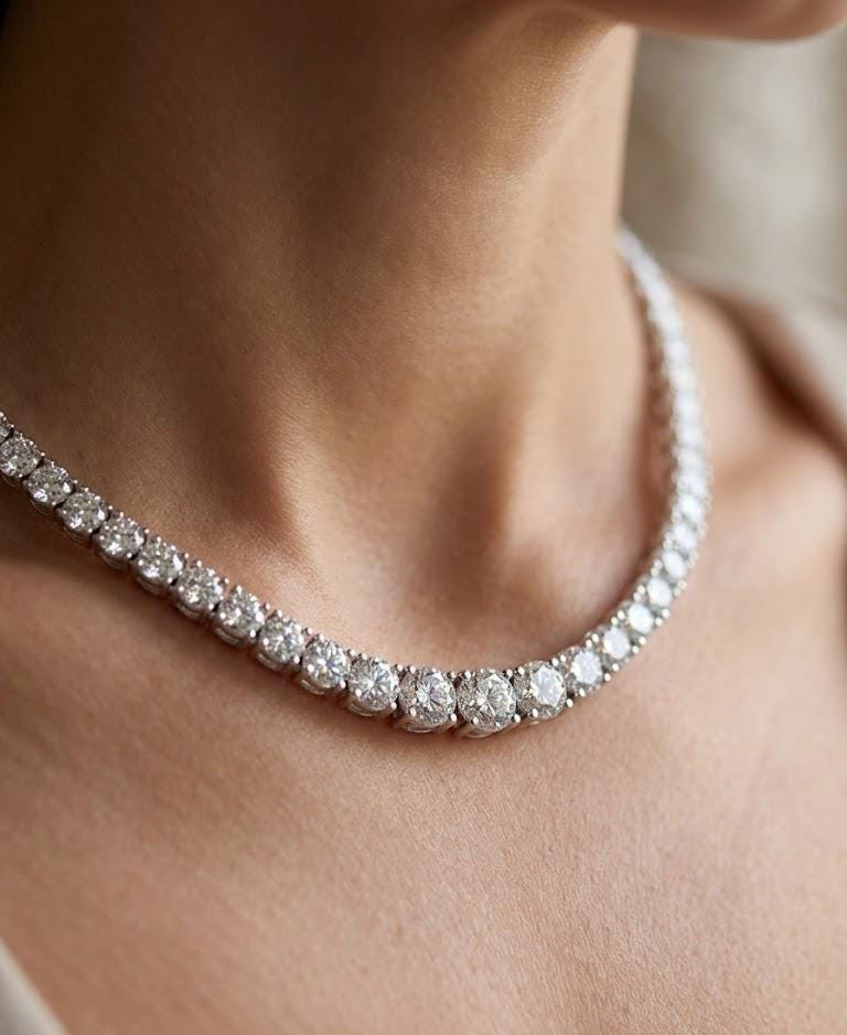 14K Gold CZ Tennis Choker Necklace