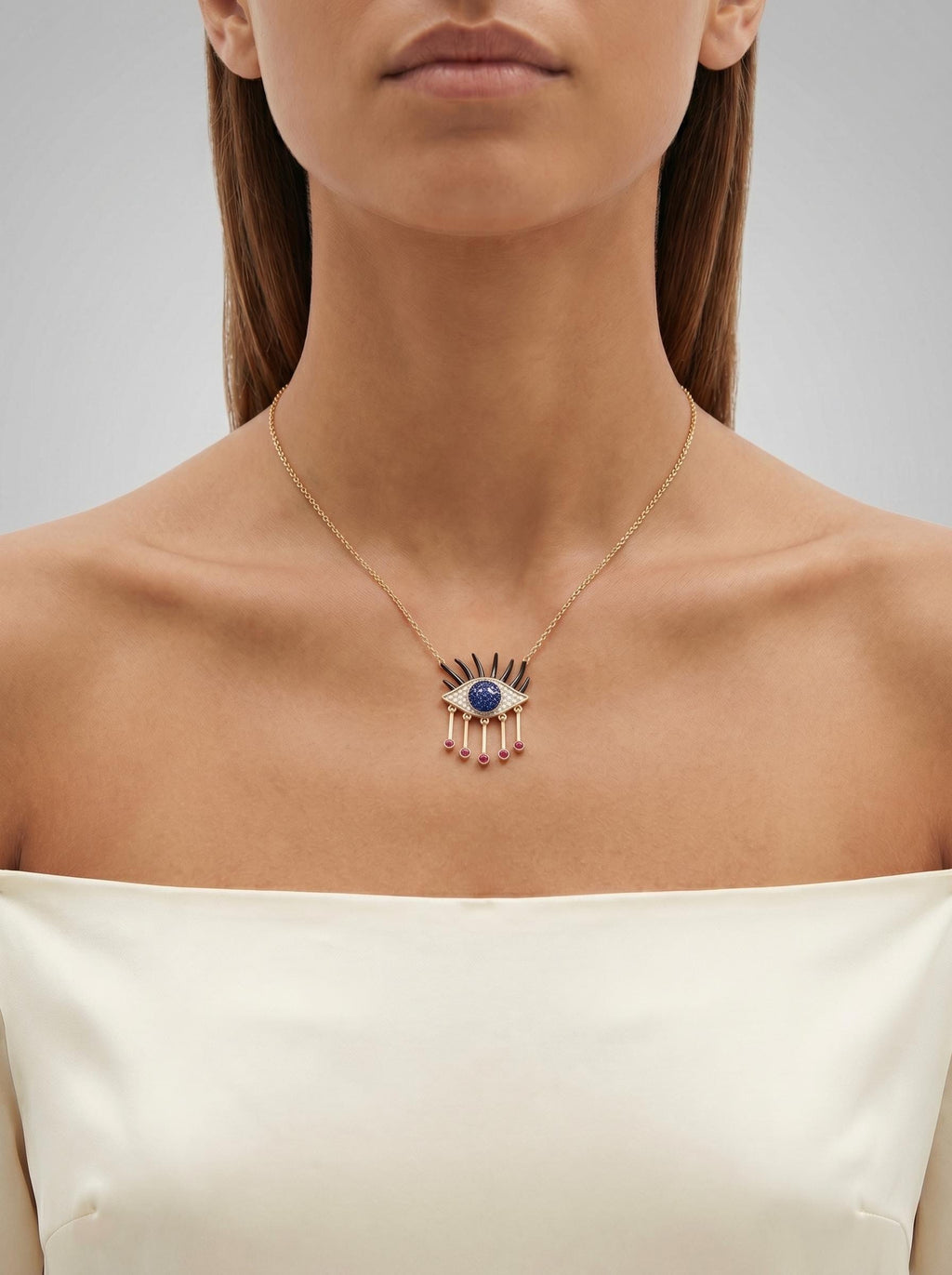 Gold Evil Eye Nazar Pendant Necklace