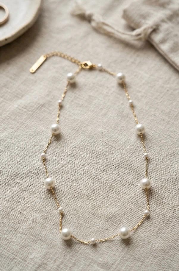 Freshwater Pearl Gold Choker Necklace
