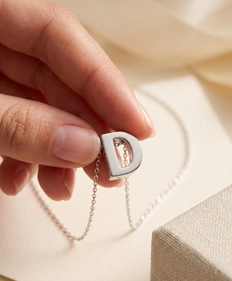 Personalized Initial Necklace, Minimalist Silver Letter Pendant, Everyday Jewelry