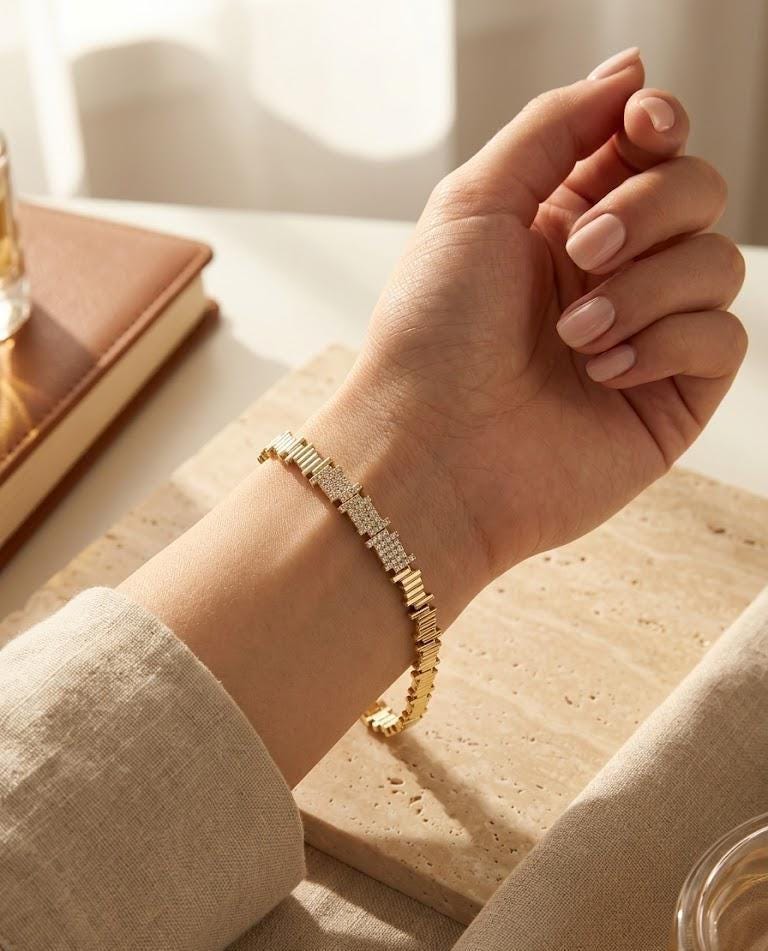 Dainty Gold Tennis Bracelet