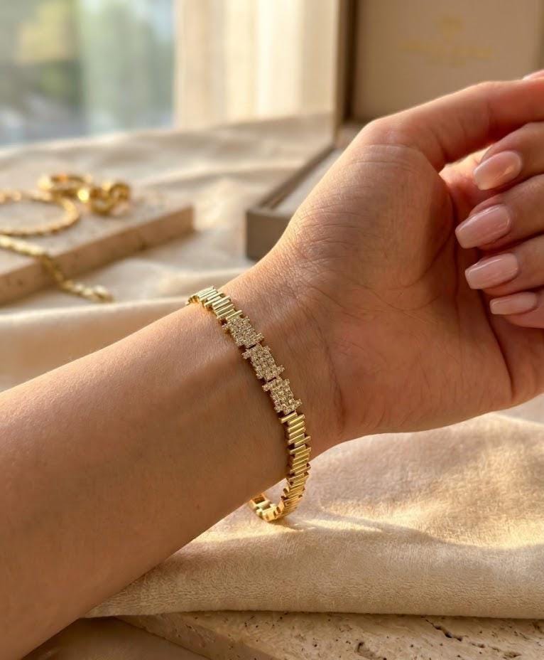 Dainty Gold Tennis Bracelet