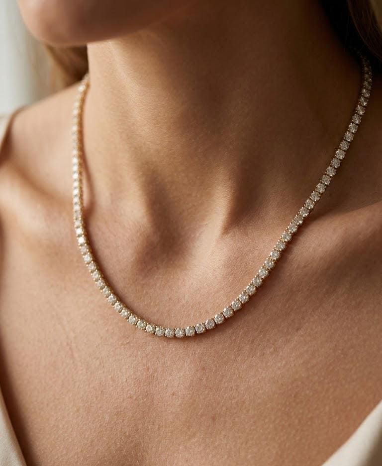 14K Gold Freshwater Pearl Necklace, Snake Clasp, Tarnish Resistant Bridal Jewelry