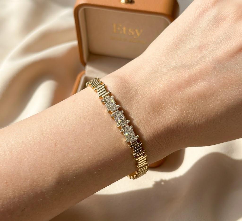Dainty Gold Tennis Bracelet