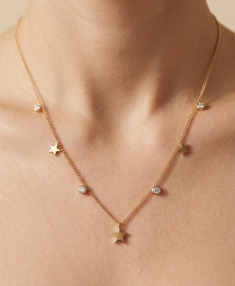 Gold Star Anklet, Dainty Celestial Anklet, Minimalist Satellite Chain Anklet, Layered Beach Jewelry Gift for Her