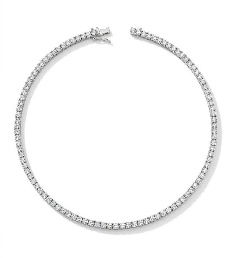 14K Gold CZ Tennis Choker Necklace