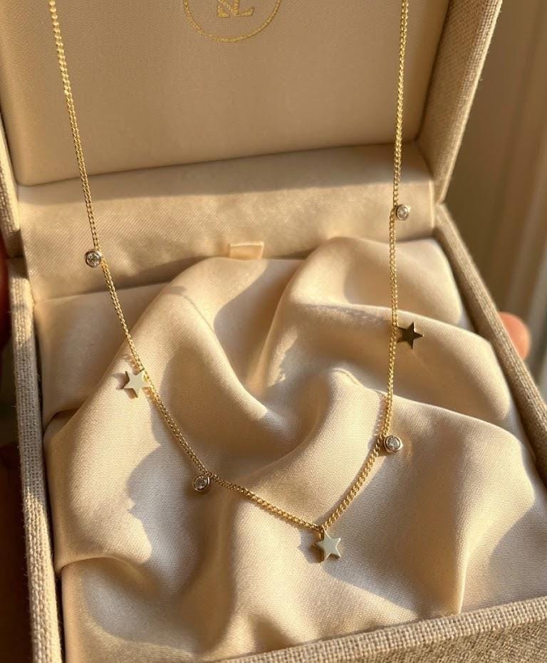 Gold Star Anklet, Dainty Celestial Anklet, Minimalist Satellite Chain Anklet, Layered Beach Jewelry Gift for Her
