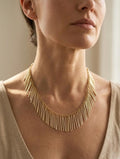 Gold Tassel Fringe Statement Necklace