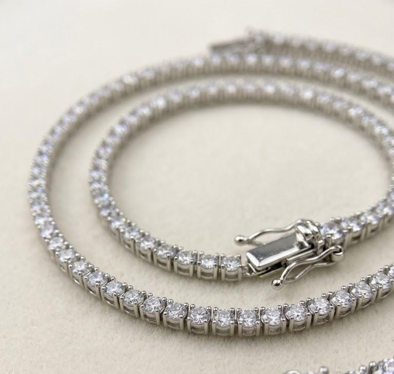 14K Gold CZ Tennis Choker Necklace