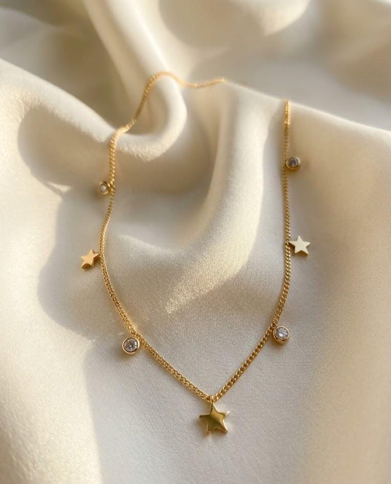 Gold Star Anklet, Dainty Celestial Anklet, Minimalist Satellite Chain Anklet, Layered Beach Jewelry Gift for Her