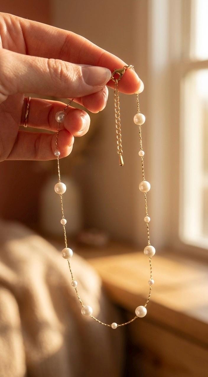 Freshwater Pearl Gold Choker Necklace