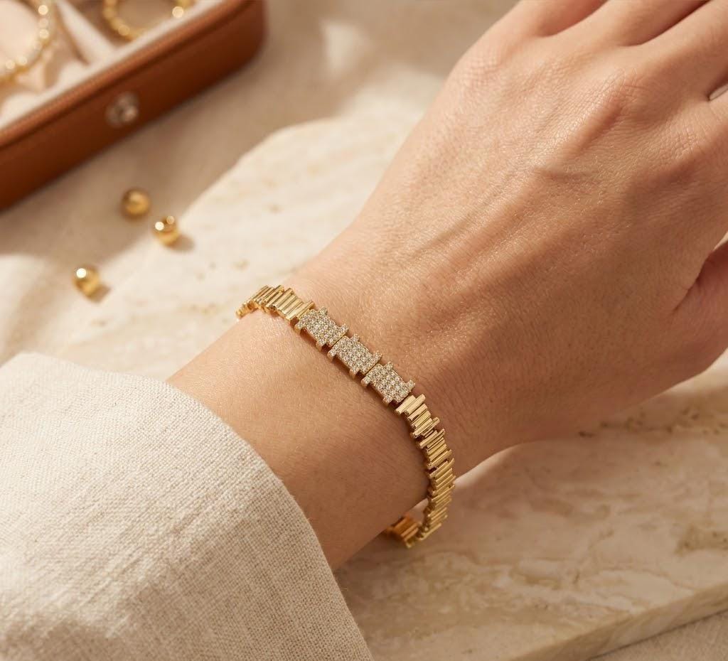 Dainty Gold Tennis Bracelet