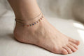 Rainbow Gemstone Gold Beach Anklet