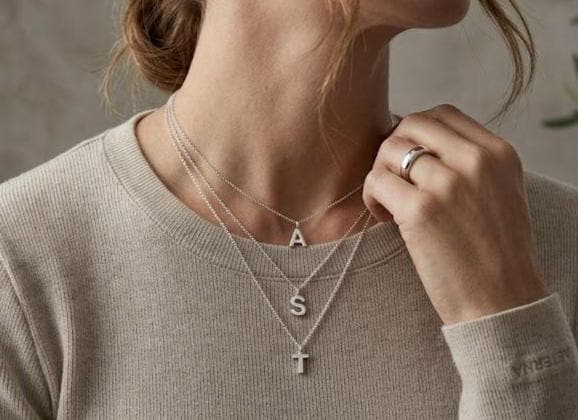 Personalized Initial Necklace, Minimalist Silver Letter Pendant, Everyday Jewelry