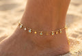 Luxury Gold Star Anklet, Turquoise Enamel Anklet, Dainty Beach Anklet, Minimal Gold Anklet, Summer Jewelry, Cute Star Charm Anklet